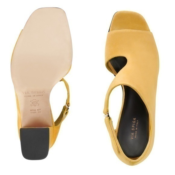 NEW Via Spiga Yellow Peep Toe Bootie Size 9 - Picture 4 of 4